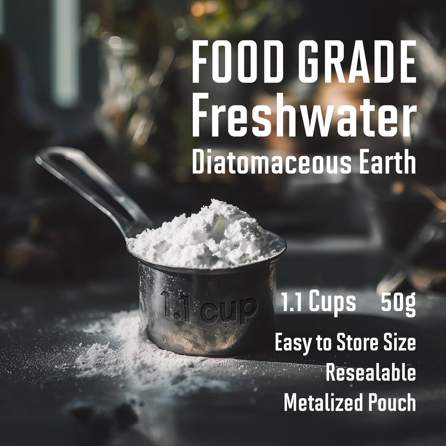 2.4 oz Food-Grade Diatomaceous Earth – Ultra-Fine White Mineral Powder