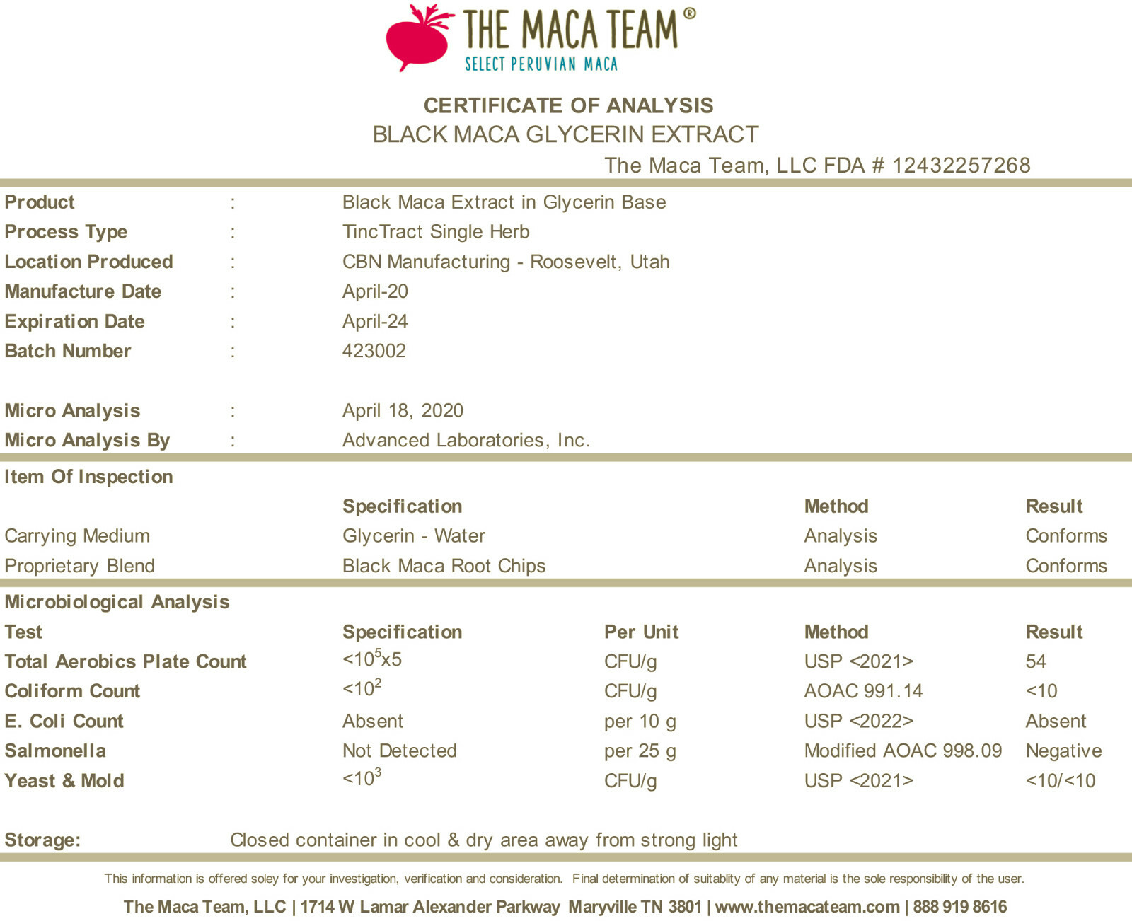 Black Maca Liquid Extract – Alcohol Free – Made from Black Maca Roots from Peru