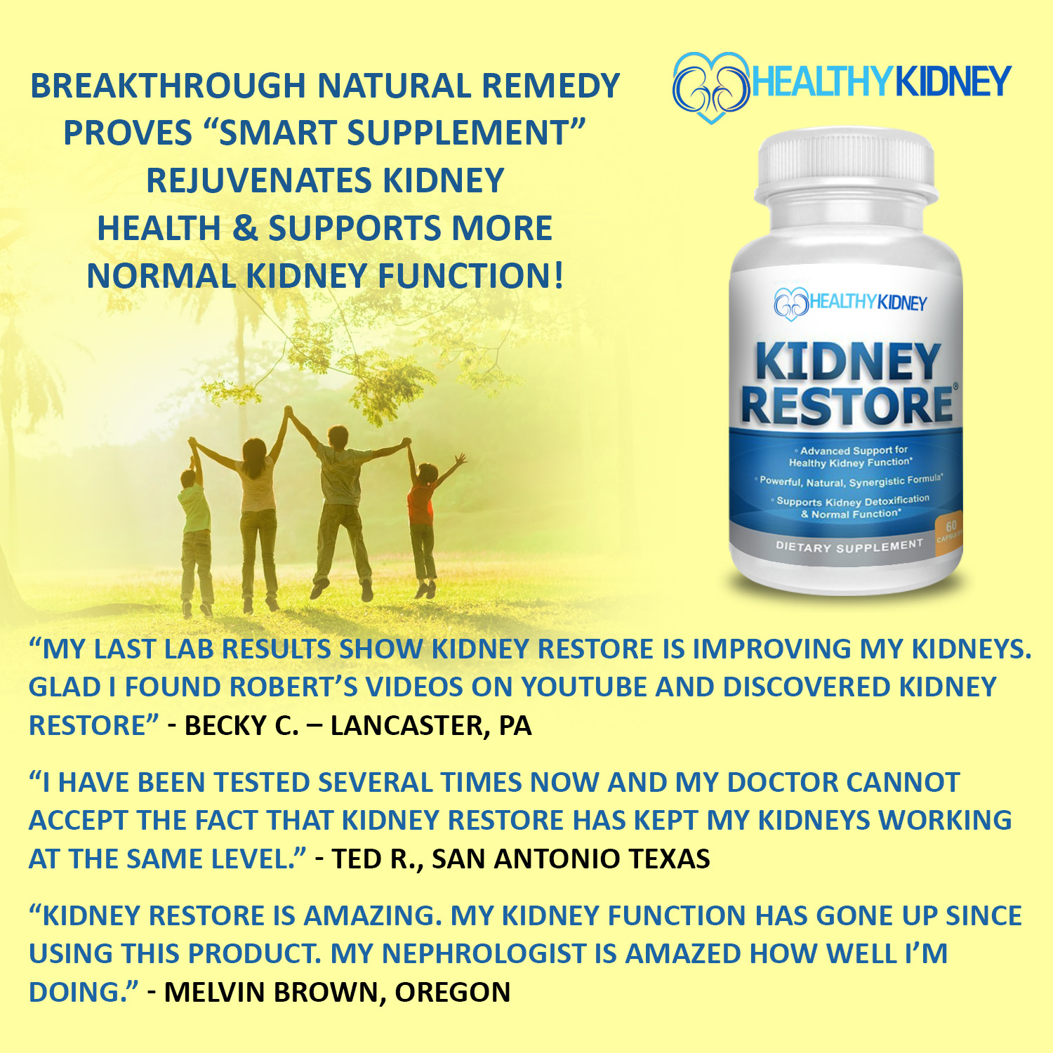 Kidney Restore Health Cleanse Support Detox Natural Supplement High Quality