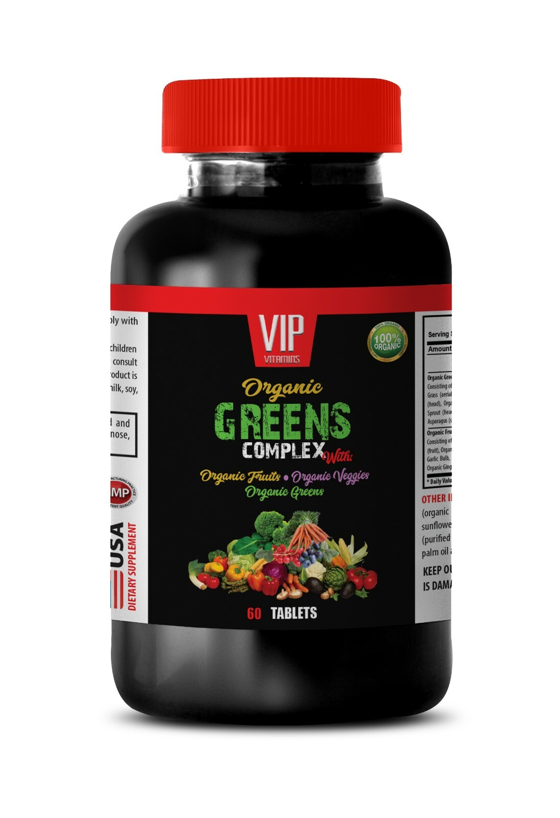 digestive health supplement – ORGANIC GREENS COMPLEX – natural weight loss 1B