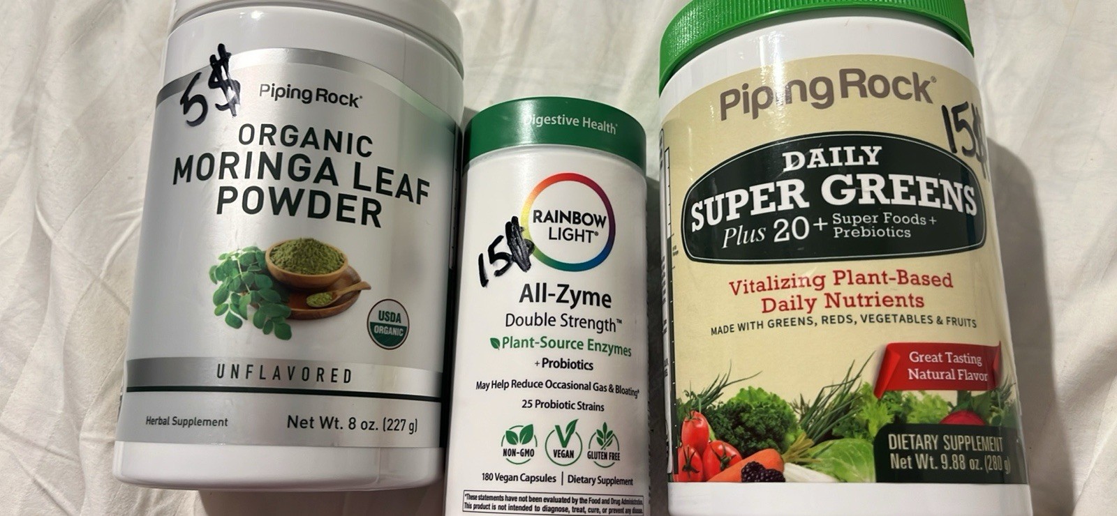 PB8 Probiotic, All-Zyme Enzymes, Organic Moringa & Super Greens, Vegan