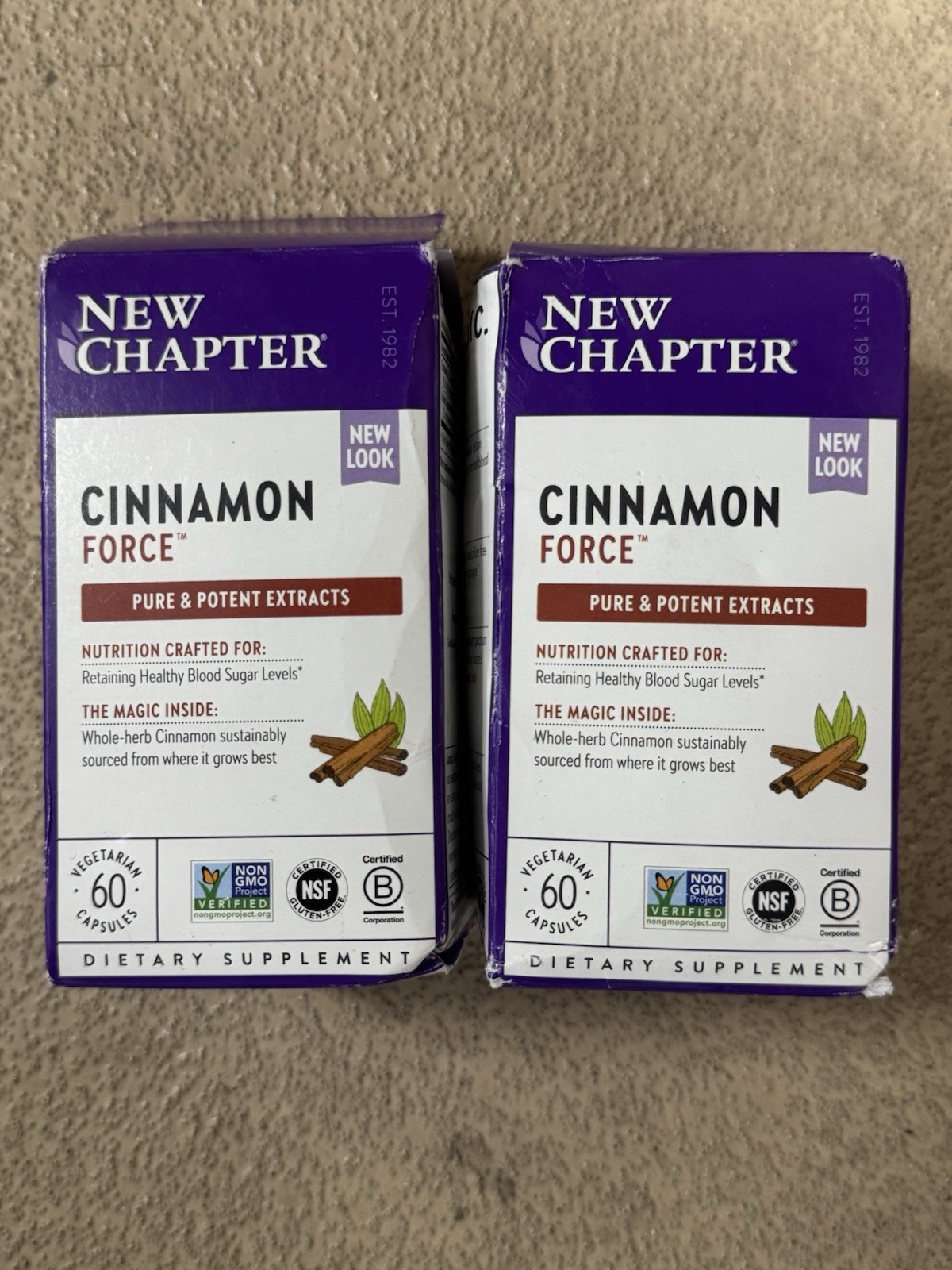 2x Pack New Chapter – Cinnamon Force – 60 Vegetarian Capsules Exp 03/2027