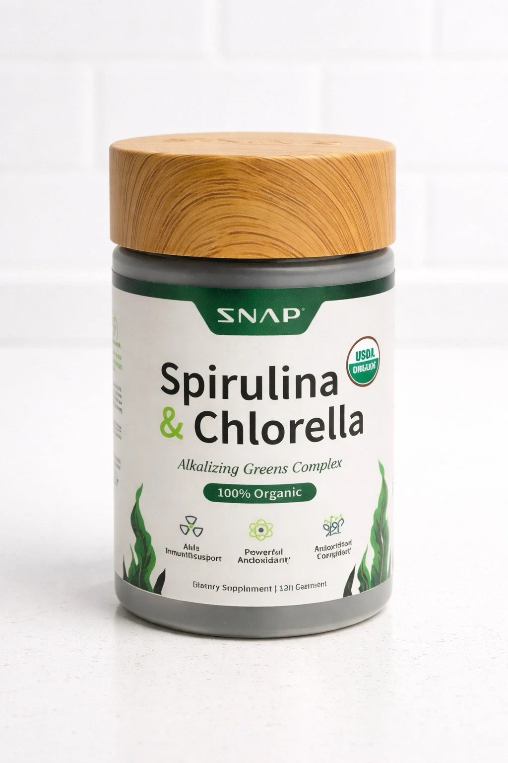 SNAP Spirulina & Chlorella Organic Algae Superfood Energy Immune