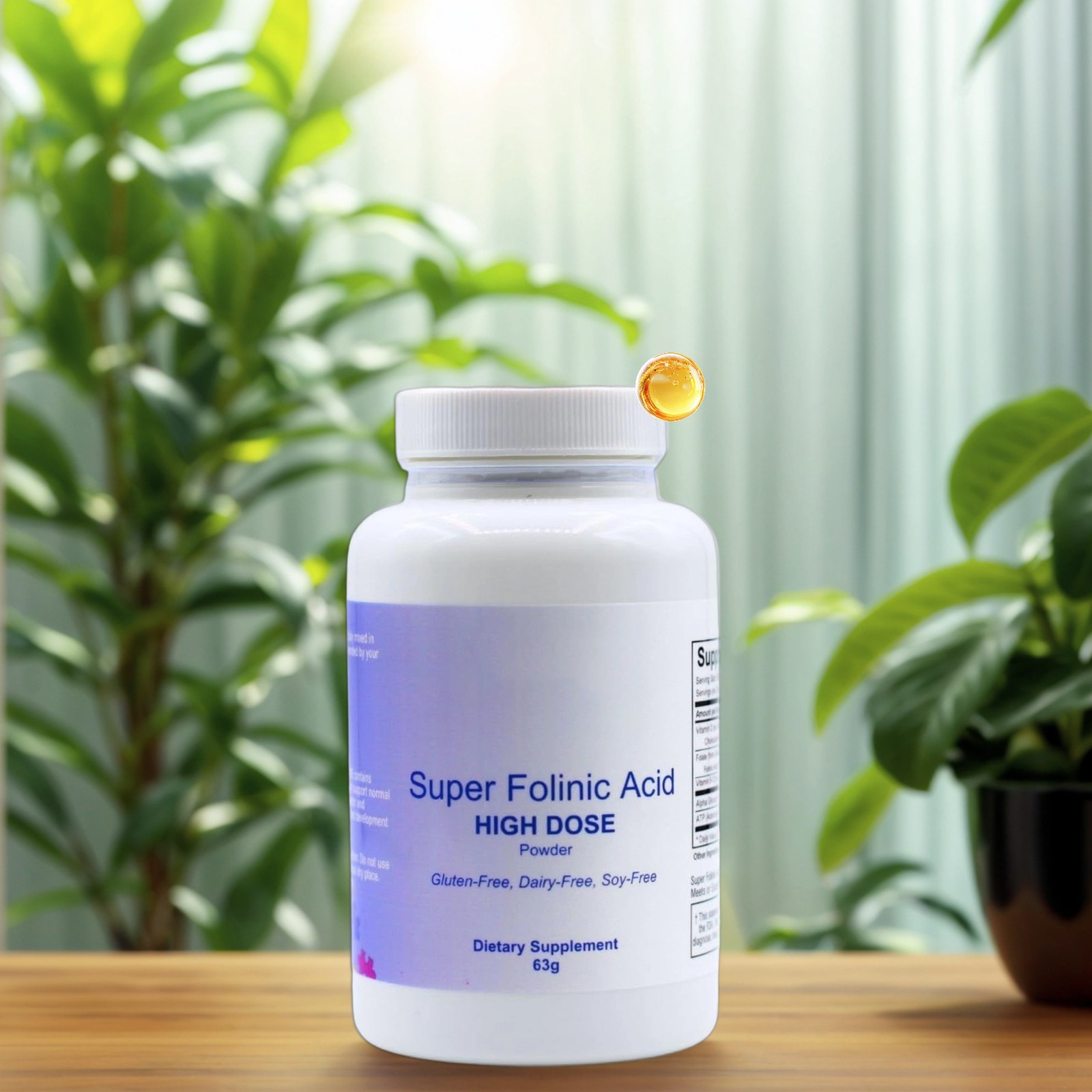 Super Folinic Acid High Gluten Powder Dose Free Dairy Free Soy Free New- 1 Pack