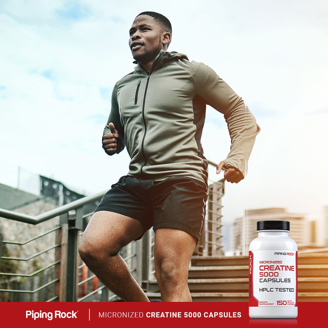 Creatine Monohydrate Capsules | 5g Pills | Micronized | Non-GMO | by Piping Rock