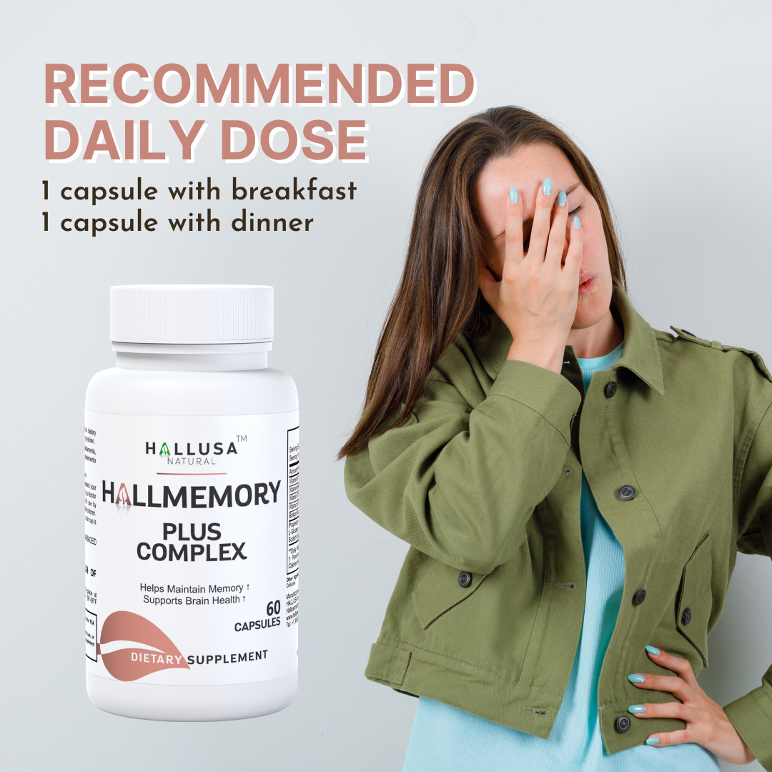 HallMemory – Ginkgo Biloba – Brain Supplements for Memory and Focus – 60 Caps