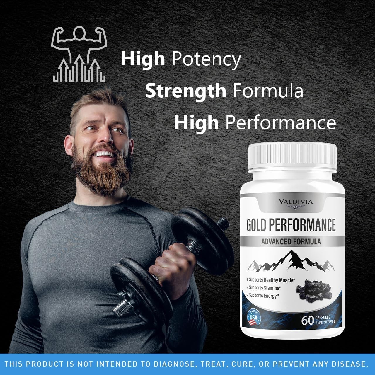 Gold Performance Men Daily Wellness Energy Support Capsules 1 Pack 60Ct