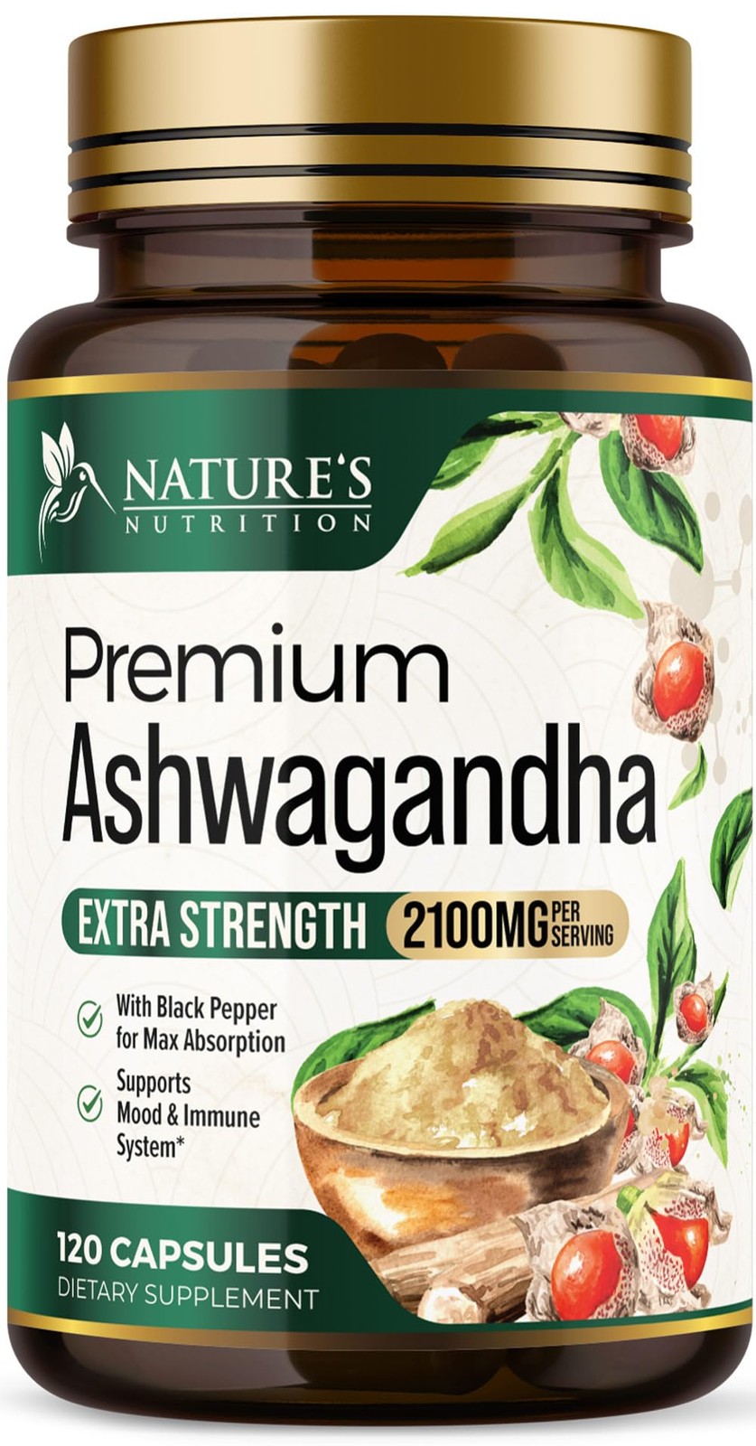 Ashwagandha Supplements – Premium Capsule 120 Count